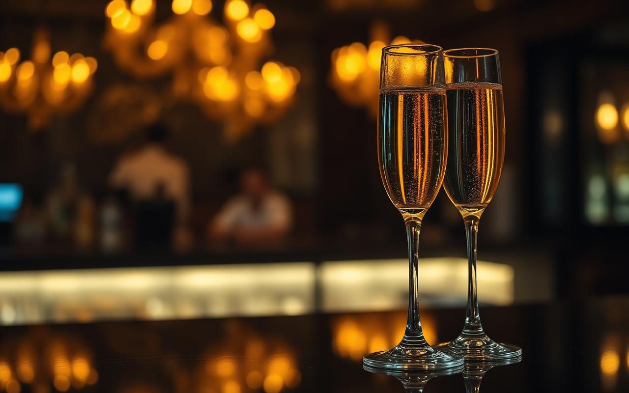 Champagne flutes at Jaydees Club