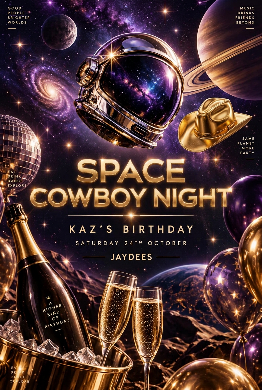Jaydees House of Fun Presents Mandalorian / Space Cowboy Night — Celebrating Kaz's Birthday!! poster